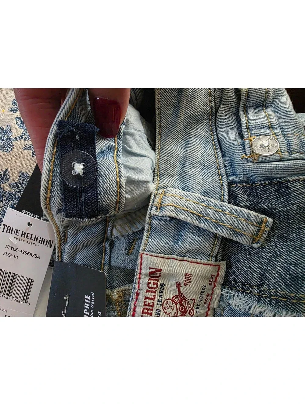 True Religion Sophie Mid Rise Barrel Jeans Size 14